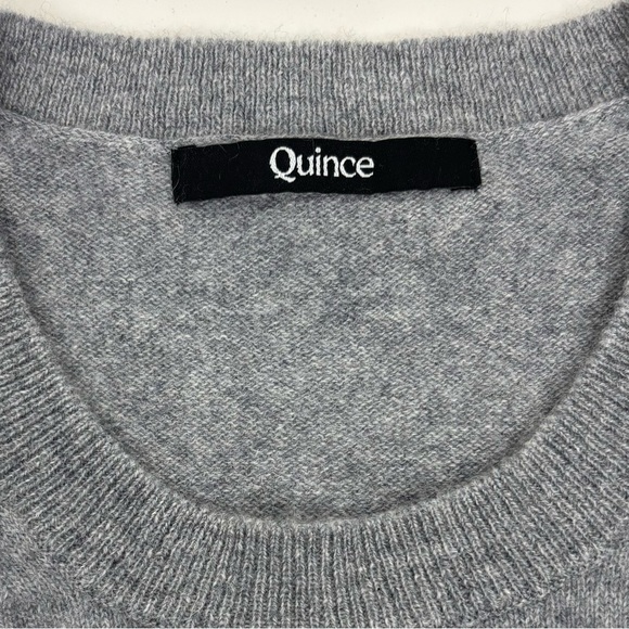 Quince Women XL 100% Cashmere Short Sleeve Sweater Crewneck Gray Quiet Luxury - Picture 11 of 11